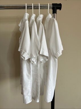 ✂️✏️📝📎4 Back to School Teen Uniform Classic White Short-Sleeve Shirt -